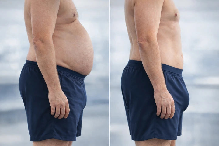 Comparación de perfil abdominal mostrada en el artículo original