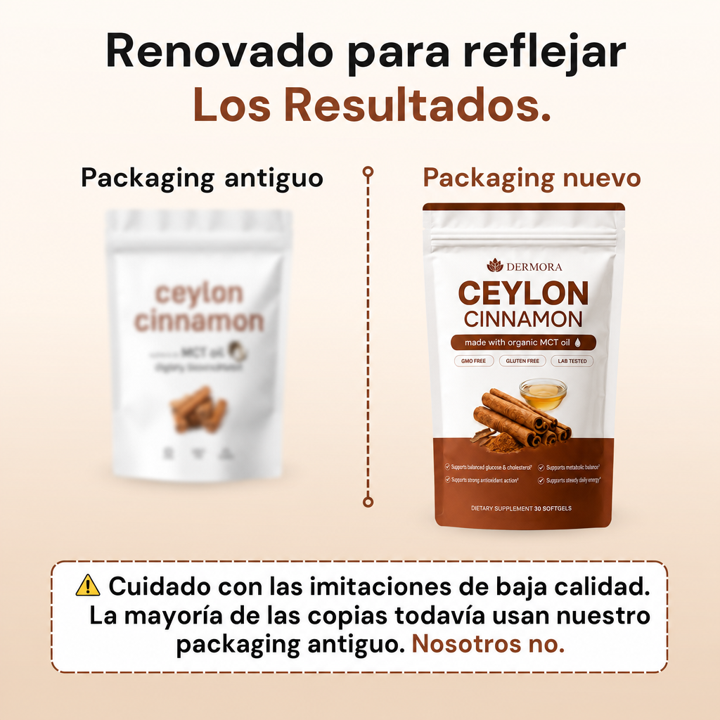 Canela de Ceilán equivalente a 7,200 mg con Aceite MCT
