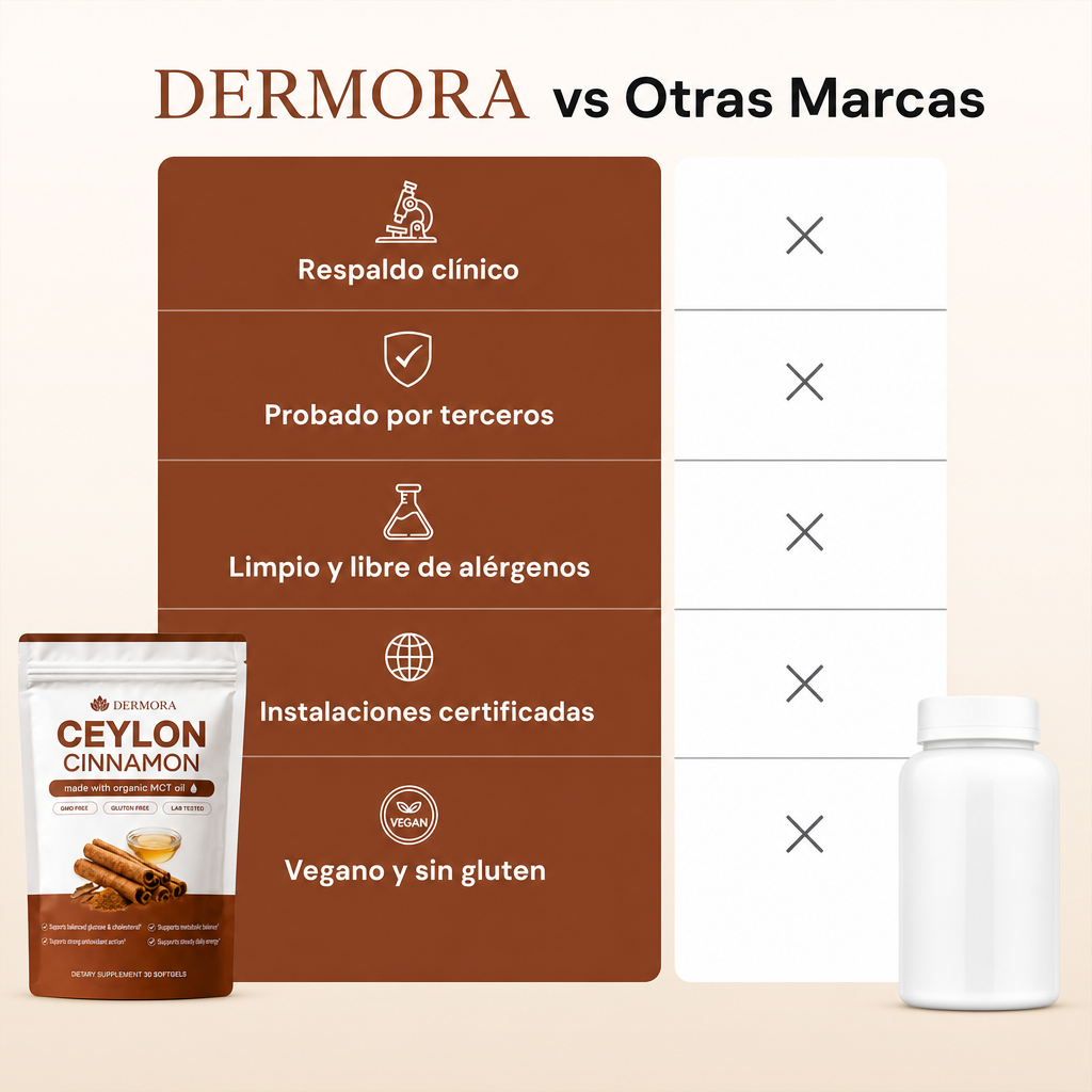Canela de Ceilán equivalente a 7,200 mg con Aceite MCT