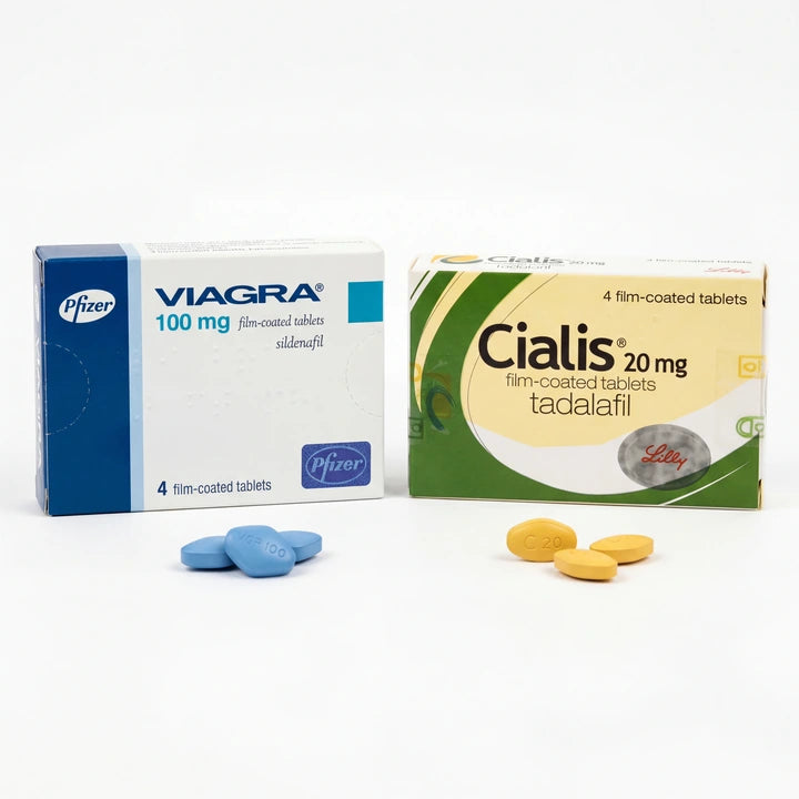 Envases de Viagra y Cialis mostrados en el artículo original